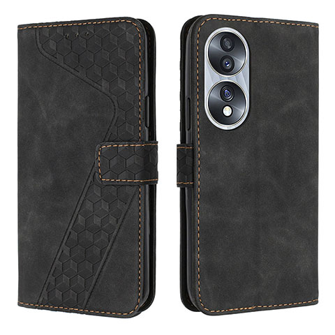 Funda de Cuero Cartera con Soporte Carcasa H04X para Huawei Honor X7b Negro