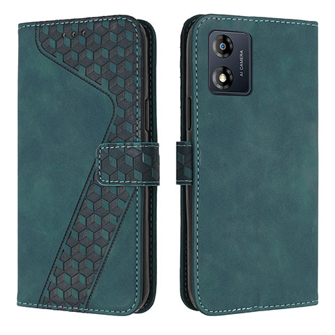 Funda de Cuero Cartera con Soporte Carcasa H04X para Motorola Moto E13 Verde