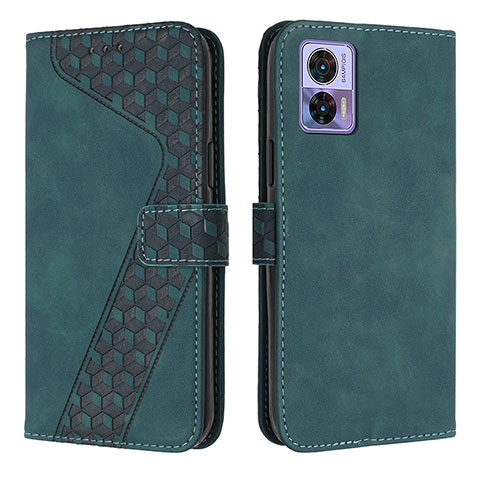 Funda de Cuero Cartera con Soporte Carcasa H04X para Motorola Moto Edge 30 Lite 5G Verde