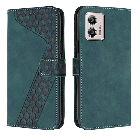 Funda de Cuero Cartera con Soporte Carcasa H04X para Motorola Moto G53 5G Verde