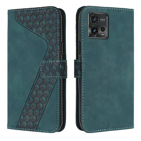 Funda de Cuero Cartera con Soporte Carcasa H04X para Motorola Moto G72 Verde