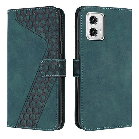 Funda de Cuero Cartera con Soporte Carcasa H04X para Motorola Moto G73 5G Verde