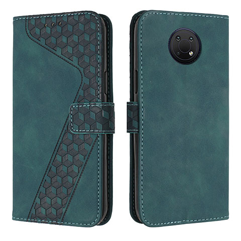 Funda de Cuero Cartera con Soporte Carcasa H04X para Nokia G10 Verde