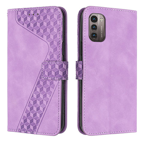 Funda de Cuero Cartera con Soporte Carcasa H04X para Nokia G11 Morado