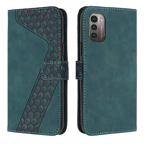 Funda de Cuero Cartera con Soporte Carcasa H04X para Nokia G11 Verde