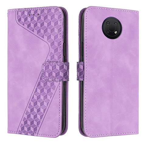 Funda de Cuero Cartera con Soporte Carcasa H04X para Nokia G30 Morado