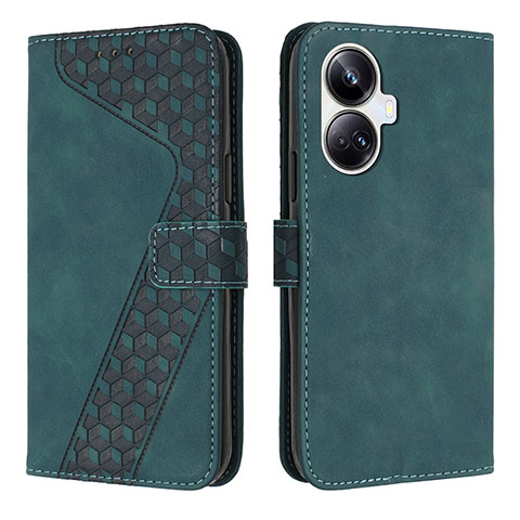 Funda de Cuero Cartera con Soporte Carcasa H04X para Realme 10 Pro+ Plus 5G Verde