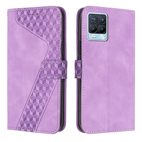 Funda de Cuero Cartera con Soporte Carcasa H04X para Realme 8 4G Morado