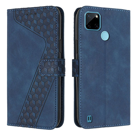 Funda de Cuero Cartera con Soporte Carcasa H04X para Realme C25Y India Azul