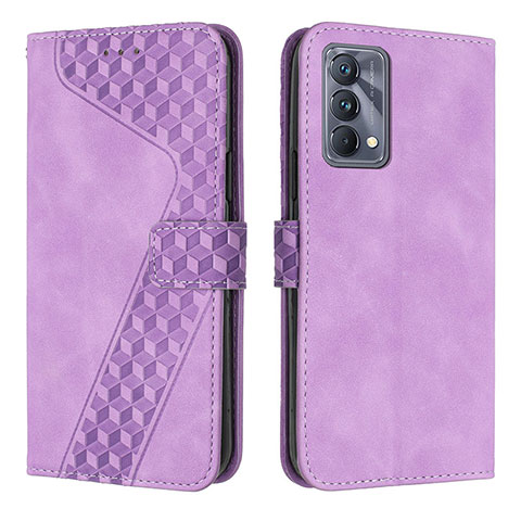 Funda de Cuero Cartera con Soporte Carcasa H04X para Realme GT Master 5G Morado