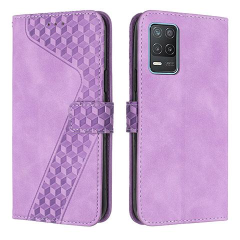 Funda de Cuero Cartera con Soporte Carcasa H04X para Realme Q3i 5G Morado