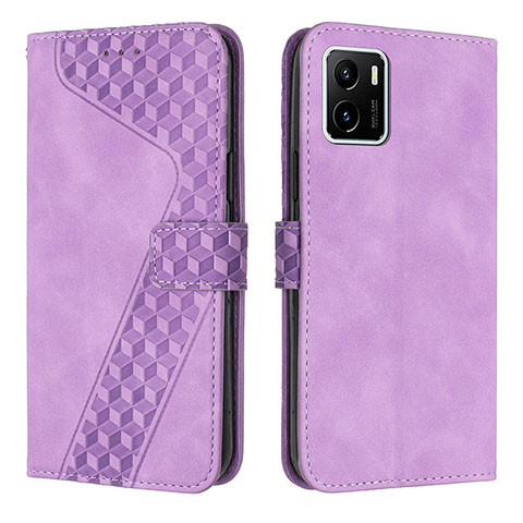 Funda de Cuero Cartera con Soporte Carcasa H04X para Vivo iQOO U5x Morado