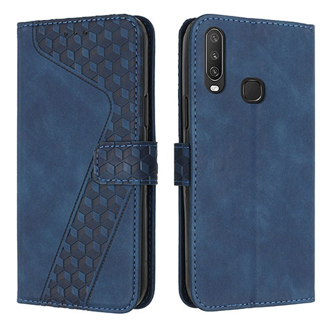 Funda de Cuero Cartera con Soporte Carcasa H04X para Vivo Y11 Azul