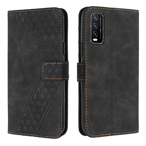 Funda de Cuero Cartera con Soporte Carcasa H04X para Vivo Y12s (2021) Negro