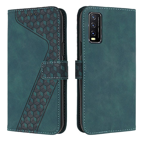 Funda de Cuero Cartera con Soporte Carcasa H04X para Vivo Y20T Verde