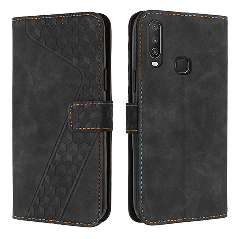 Funda de Cuero Cartera con Soporte Carcasa H04X para Vivo Y3s Negro