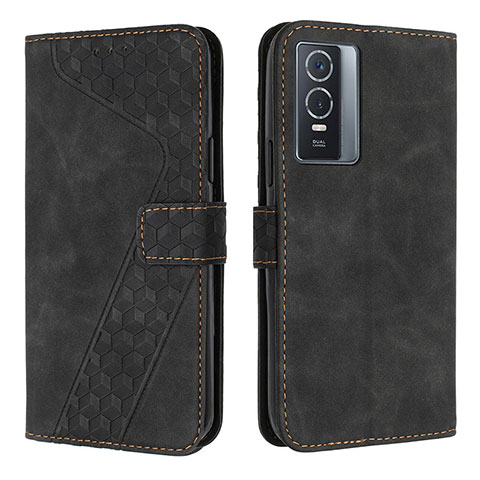 Funda de Cuero Cartera con Soporte Carcasa H04X para Vivo Y76s 5G Negro