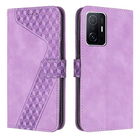 Funda de Cuero Cartera con Soporte Carcasa H04X para Xiaomi Mi 11T 5G Morado