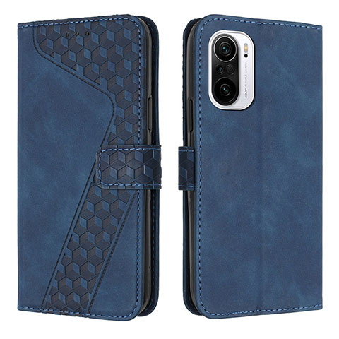 Funda de Cuero Cartera con Soporte Carcasa H04X para Xiaomi Poco F3 5G Azul