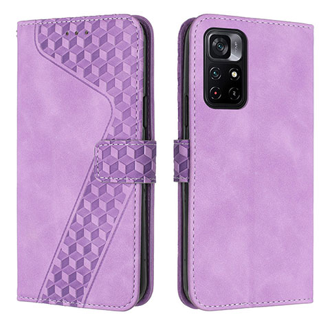 Funda de Cuero Cartera con Soporte Carcasa H04X para Xiaomi Poco M4 Pro 5G Morado