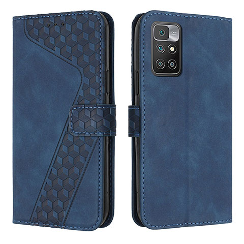 Funda de Cuero Cartera con Soporte Carcasa H04X para Xiaomi Redmi 10 (2022) Azul