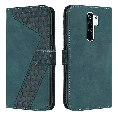 Funda de Cuero Cartera con Soporte Carcasa H04X para Xiaomi Redmi 9 Verde