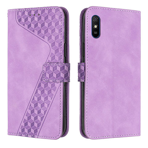 Funda de Cuero Cartera con Soporte Carcasa H04X para Xiaomi Redmi 9i Morado