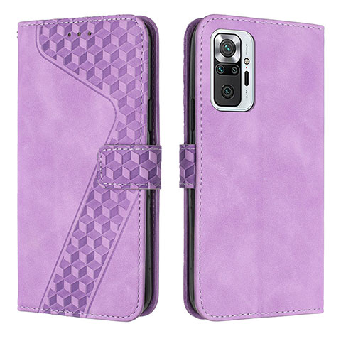 Funda de Cuero Cartera con Soporte Carcasa H04X para Xiaomi Redmi Note 10 Pro Max Morado