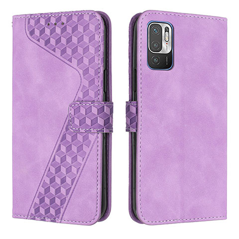 Funda de Cuero Cartera con Soporte Carcasa H04X para Xiaomi Redmi Note 10T 5G Morado