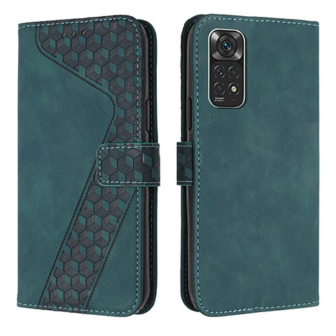 Funda de Cuero Cartera con Soporte Carcasa H04X para Xiaomi Redmi Note 11 4G (2022) Verde