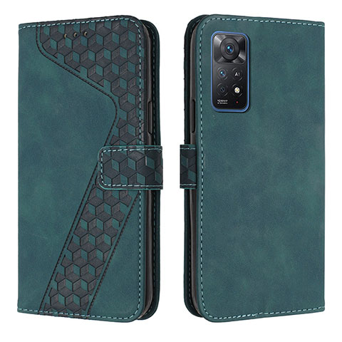 Funda de Cuero Cartera con Soporte Carcasa H04X para Xiaomi Redmi Note 11 Pro 5G Verde