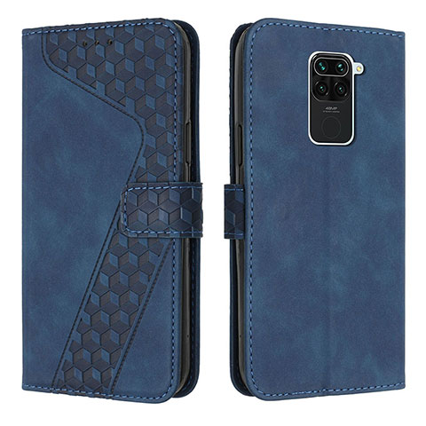 Funda de Cuero Cartera con Soporte Carcasa H04X para Xiaomi Redmi Note 9 Azul