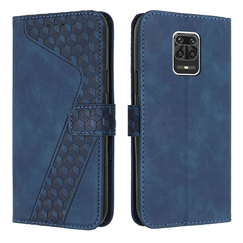 Funda de Cuero Cartera con Soporte Carcasa H04X para Xiaomi Redmi Note 9 Pro Max Azul