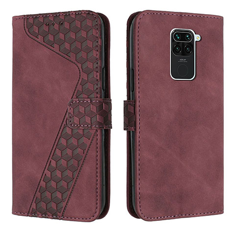 Funda de Cuero Cartera con Soporte Carcasa H04X para Xiaomi Redmi Note 9 Rojo Rosa