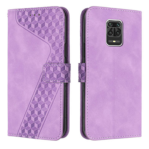 Funda de Cuero Cartera con Soporte Carcasa H04X para Xiaomi Redmi Note 9S Morado