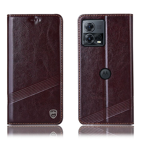 Funda de Cuero Cartera con Soporte Carcasa H05P para Motorola Moto Edge S30 Pro 5G Marron