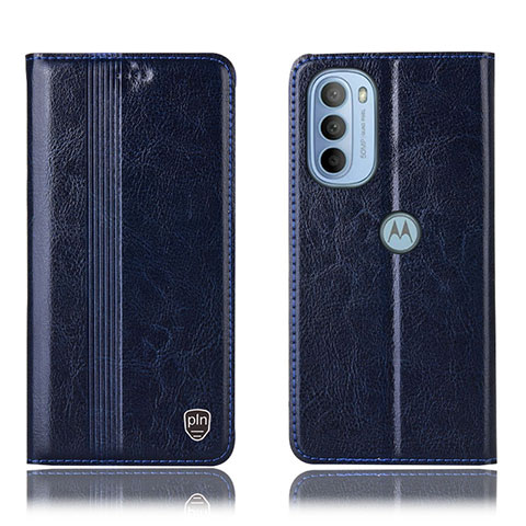 Funda de Cuero Cartera con Soporte Carcasa H05P para Motorola Moto G41 Azul