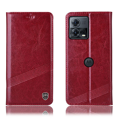 Funda de Cuero Cartera con Soporte Carcasa H05P para Motorola Moto S30 Pro 5G Rojo