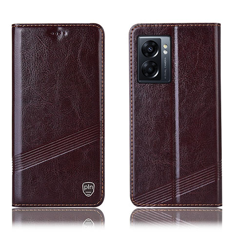 Funda de Cuero Cartera con Soporte Carcasa H05P para OnePlus Nord N300 5G Marron