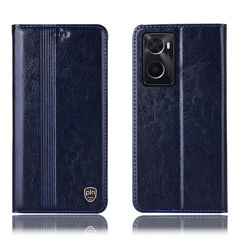 Funda de Cuero Cartera con Soporte Carcasa H05P para Oppo A36 Azul