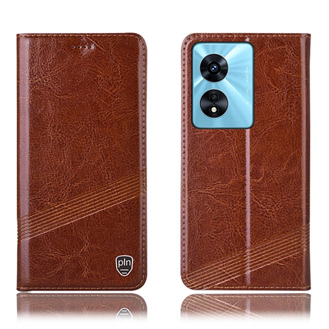 Funda de Cuero Cartera con Soporte Carcasa H05P para Oppo A38 Marron Claro