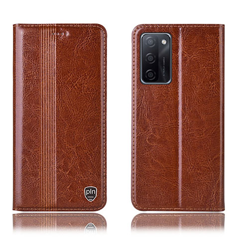 Funda de Cuero Cartera con Soporte Carcasa H05P para Oppo A55S 5G Marron Claro