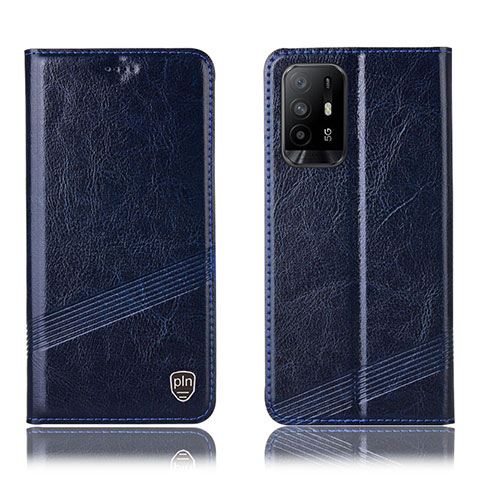 Funda de Cuero Cartera con Soporte Carcasa H05P para Oppo A95 5G Azul