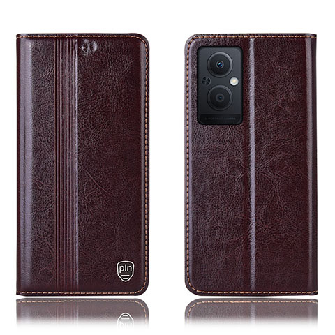 Funda de Cuero Cartera con Soporte Carcasa H05P para Oppo F21 Pro 5G Marron