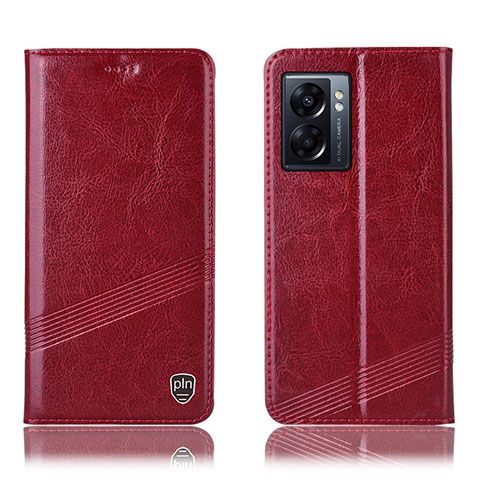 Funda de Cuero Cartera con Soporte Carcasa H05P para Oppo K10 5G India Rojo