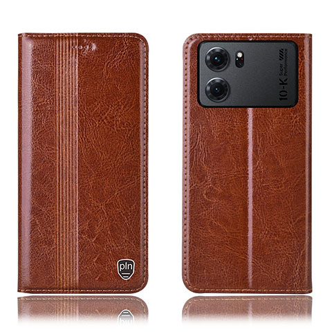 Funda de Cuero Cartera con Soporte Carcasa H05P para Oppo K10 5G Marron Claro