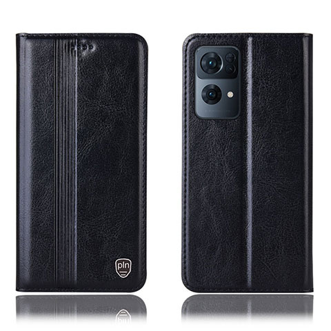 Funda de Cuero Cartera con Soporte Carcasa H05P para Oppo Reno7 Pro 5G Negro