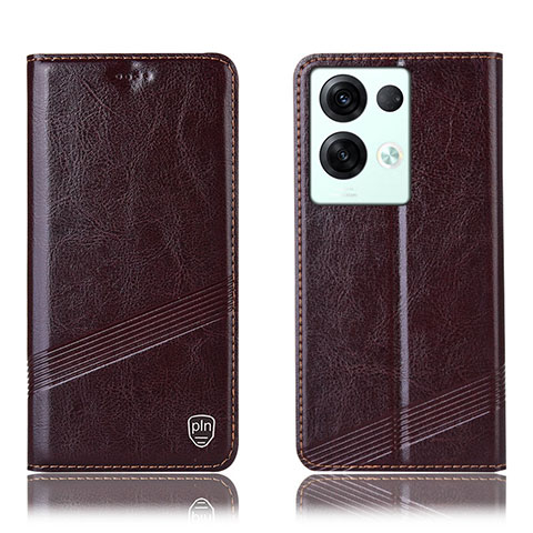 Funda de Cuero Cartera con Soporte Carcasa H05P para Oppo Reno8 Pro 5G Marron