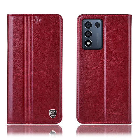 Funda de Cuero Cartera con Soporte Carcasa H05P para Realme 9 SE 5G Rojo