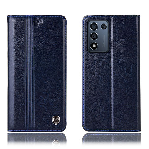 Funda de Cuero Cartera con Soporte Carcasa H05P para Realme Q3s 5G Azul